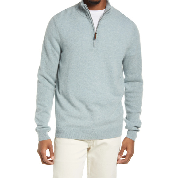Nordstrom Other - Nordstrom Cashmere Quarter Zip Pullover in Blue Haze Size XXL NEW WITH TAGS